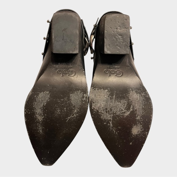 GOLO Woody Noir Black Leather Women's Shoes Mule Booties Size 9 studded western - Picture 8 of 11